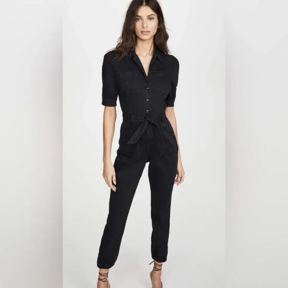 PAIGE Black Utility Tie-Waist Jumpsuit